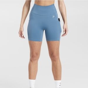 Gymshark High-Waist Bike Shorts in Slate Blue